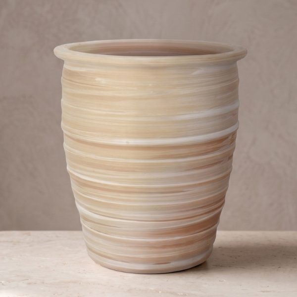 macetón grande de terracota blanca